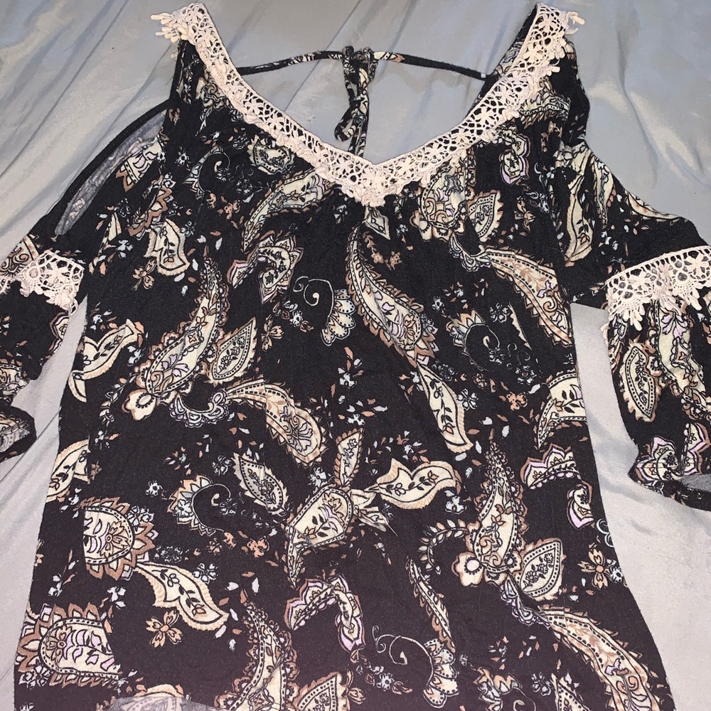 Bell sleeve dressy blouse
